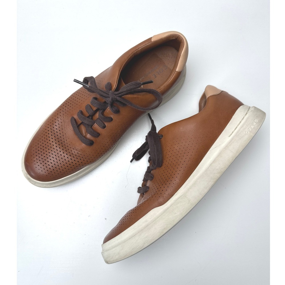 Cole Haan Mens Grand Crosscourt II British Tan Leather Sneakers C31218 Size 11M